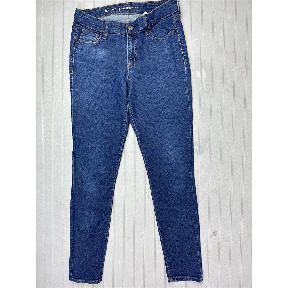Old Navy Size 6 Womens Jeans Super Skinny Mid Rise Stretch Dark Wash